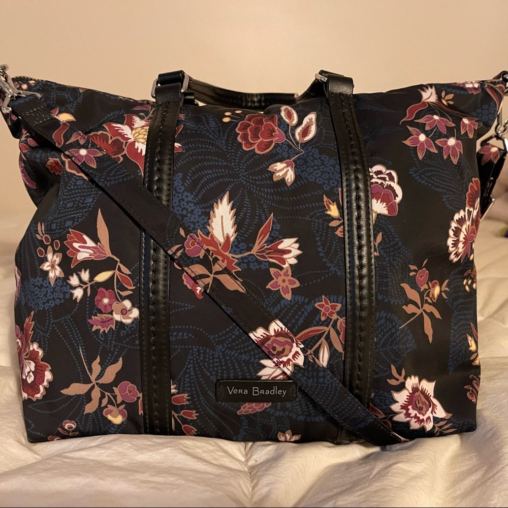 Vera Bradley Garden Dream performance twill dark floral crossbody purse